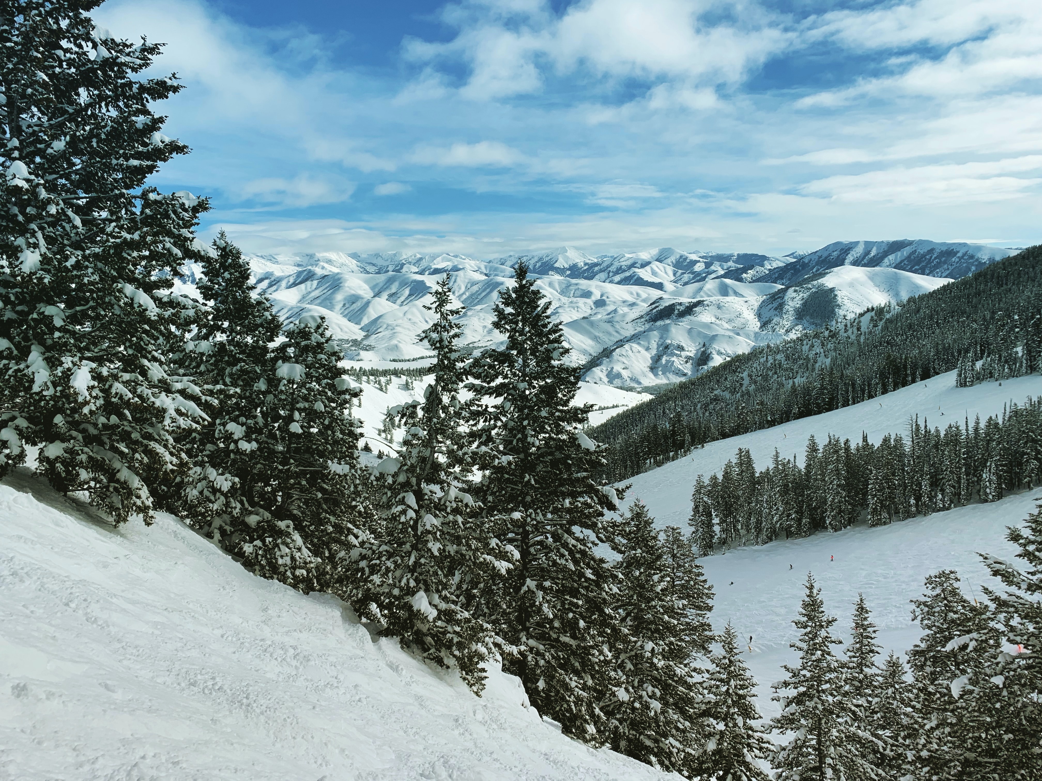 snowcapped mountains of sun valley, idaho