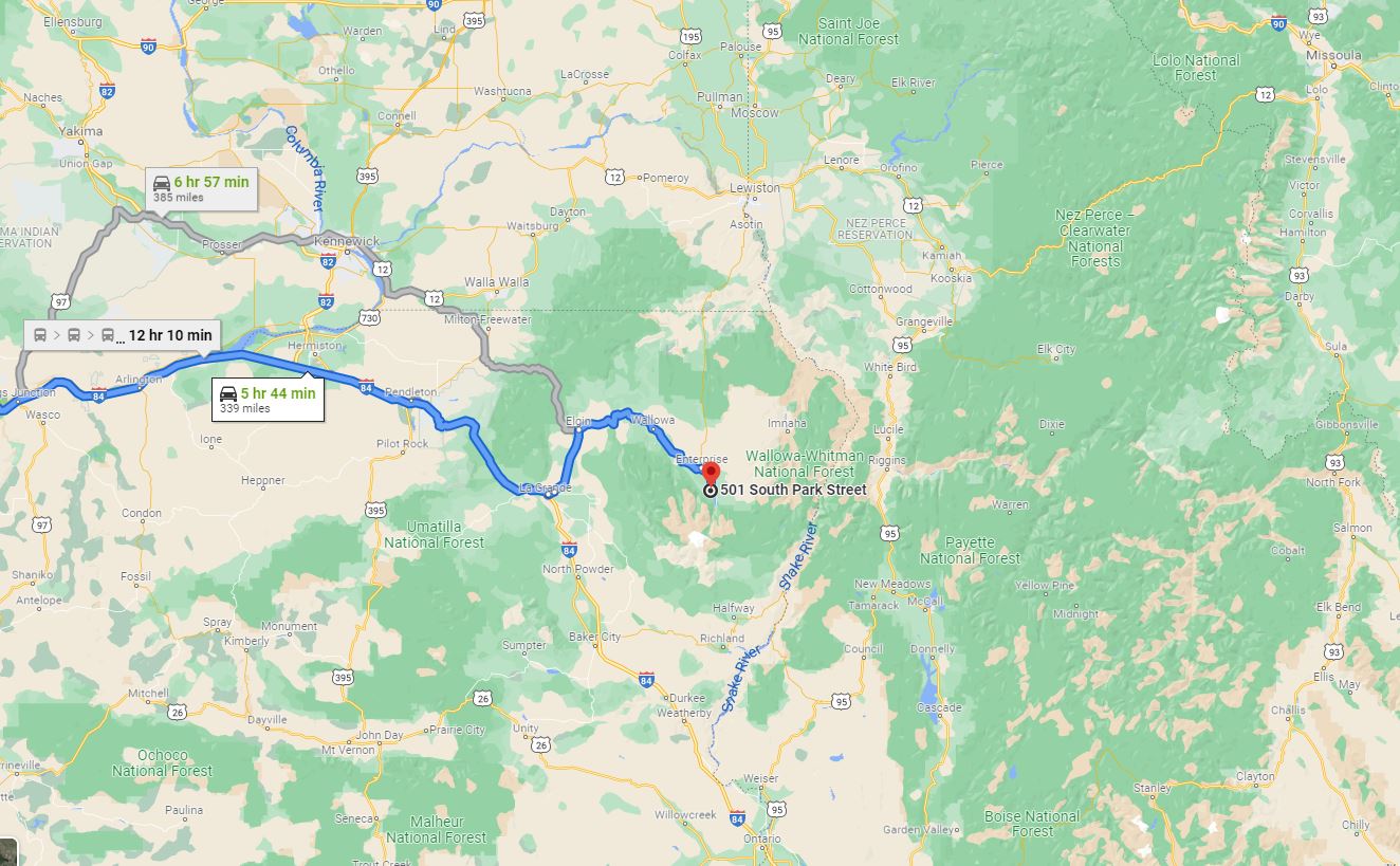 Map of Wallowa River Camp.