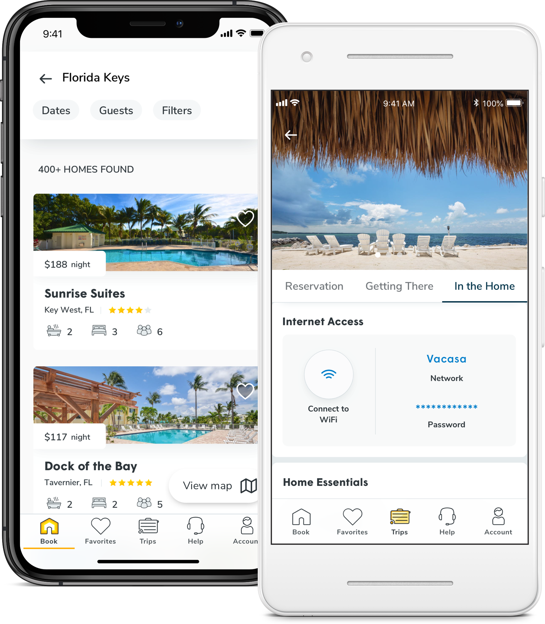 The Vacasa trip app. Available for both iOS and Android devices.