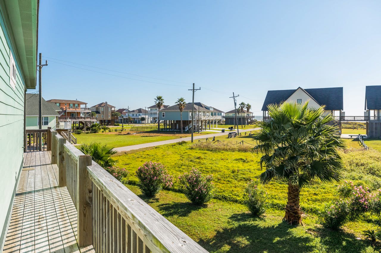 View of Crystal Beach, TX beach homes