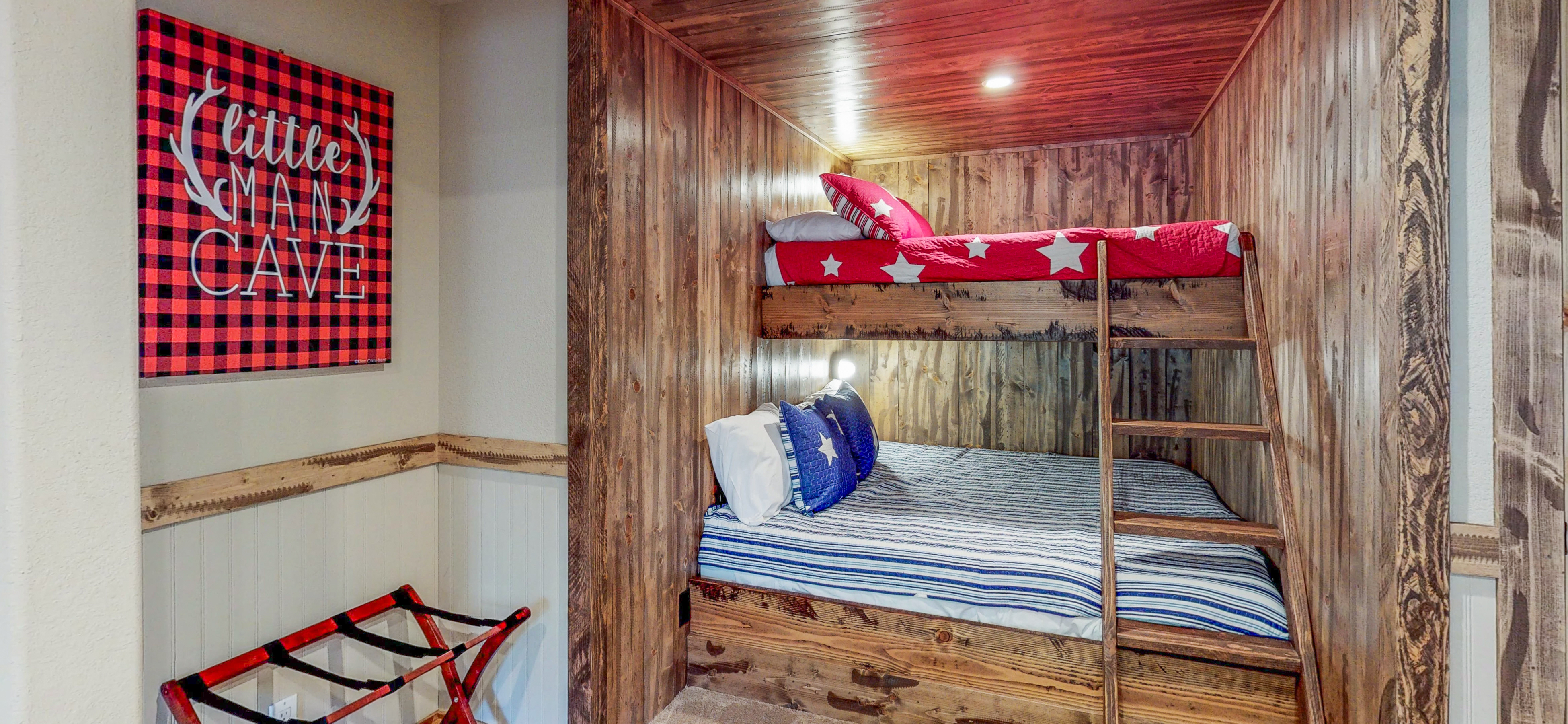 Adorably designed kids room with bunk beds in Truckee, CA cabin