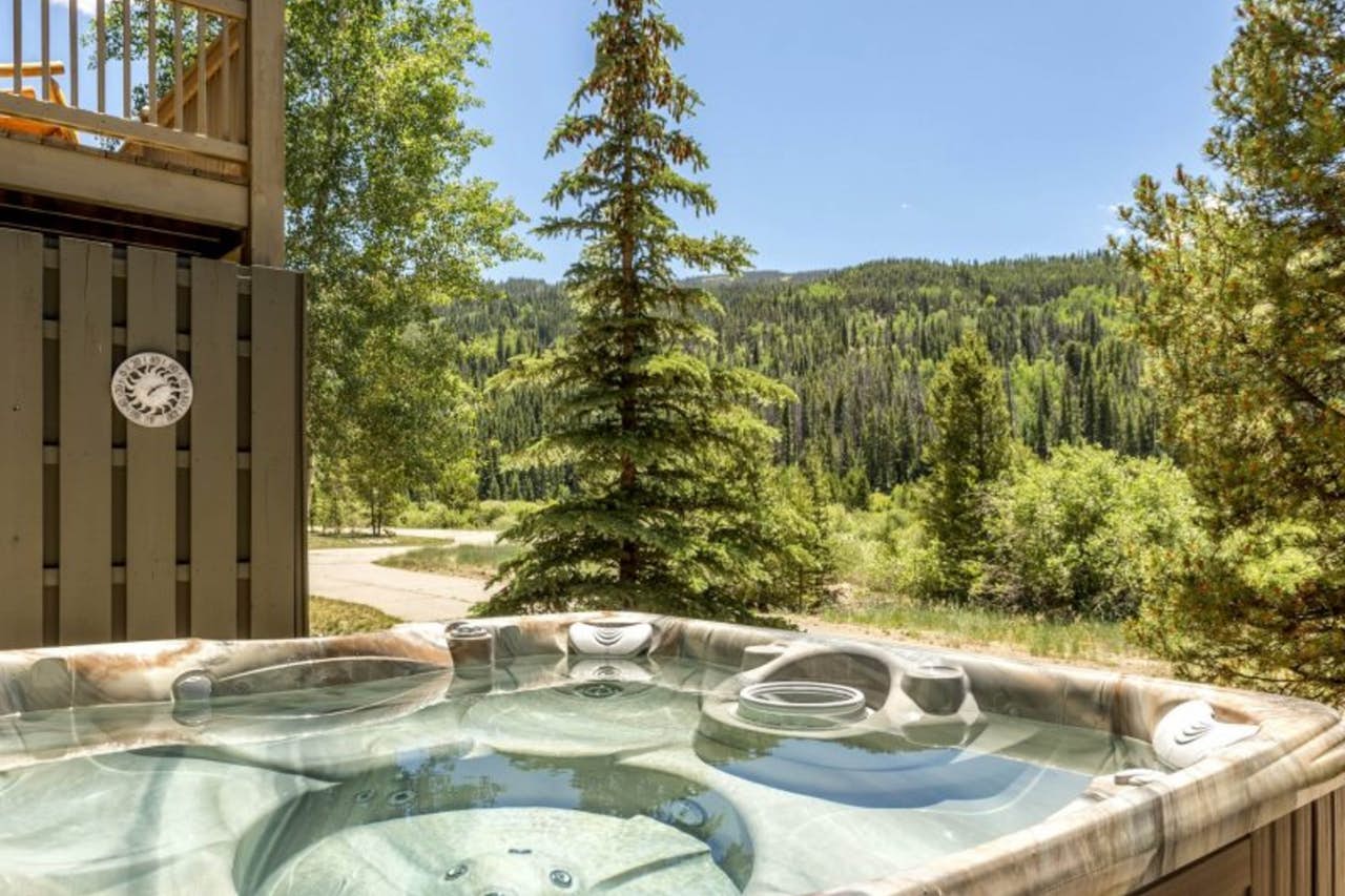 Private hot tub with amazing views at Campfire Mountain Home #9 vacation rental in Keystone, CO
