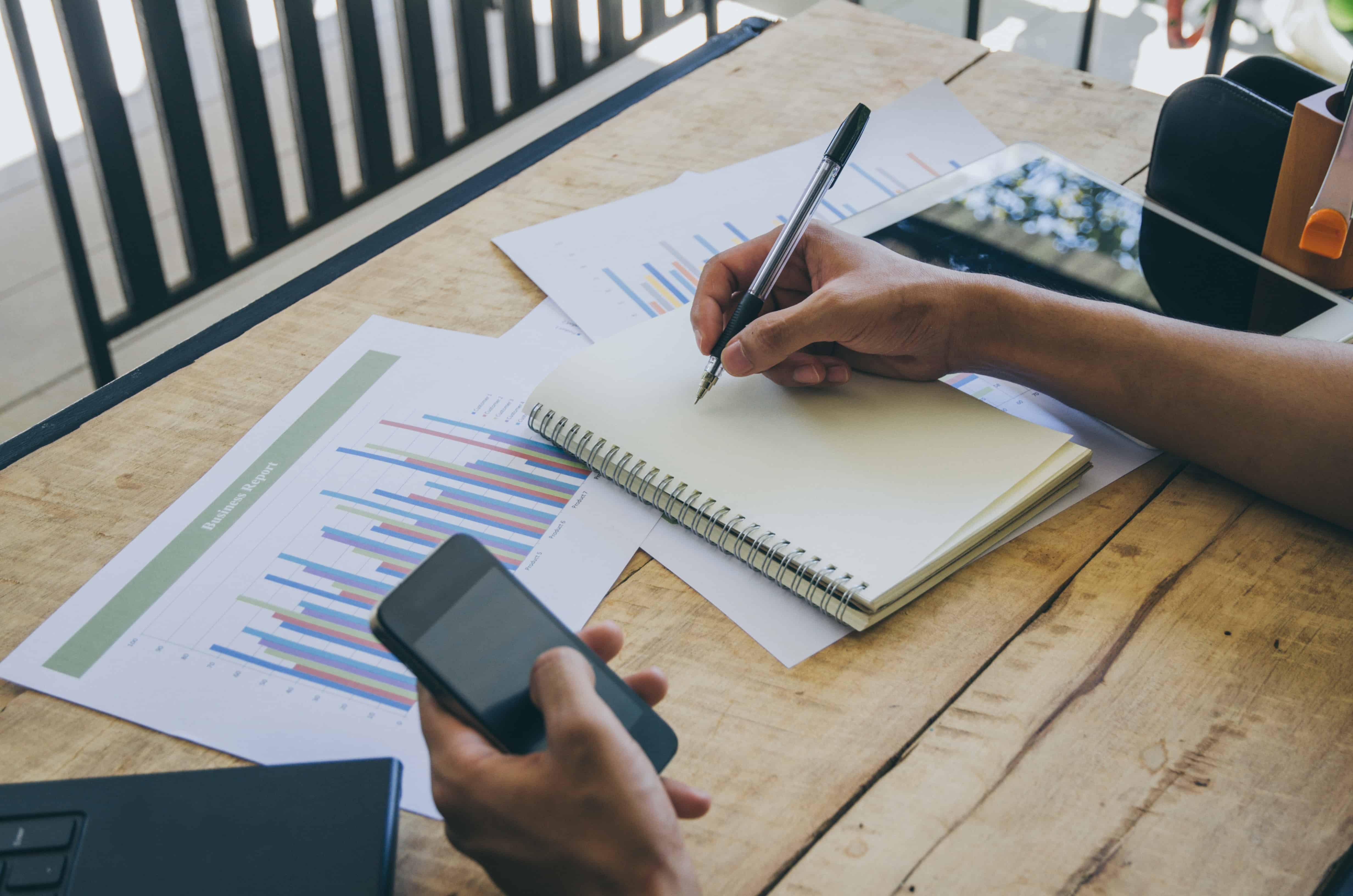 A business owner doing paperwork in their office