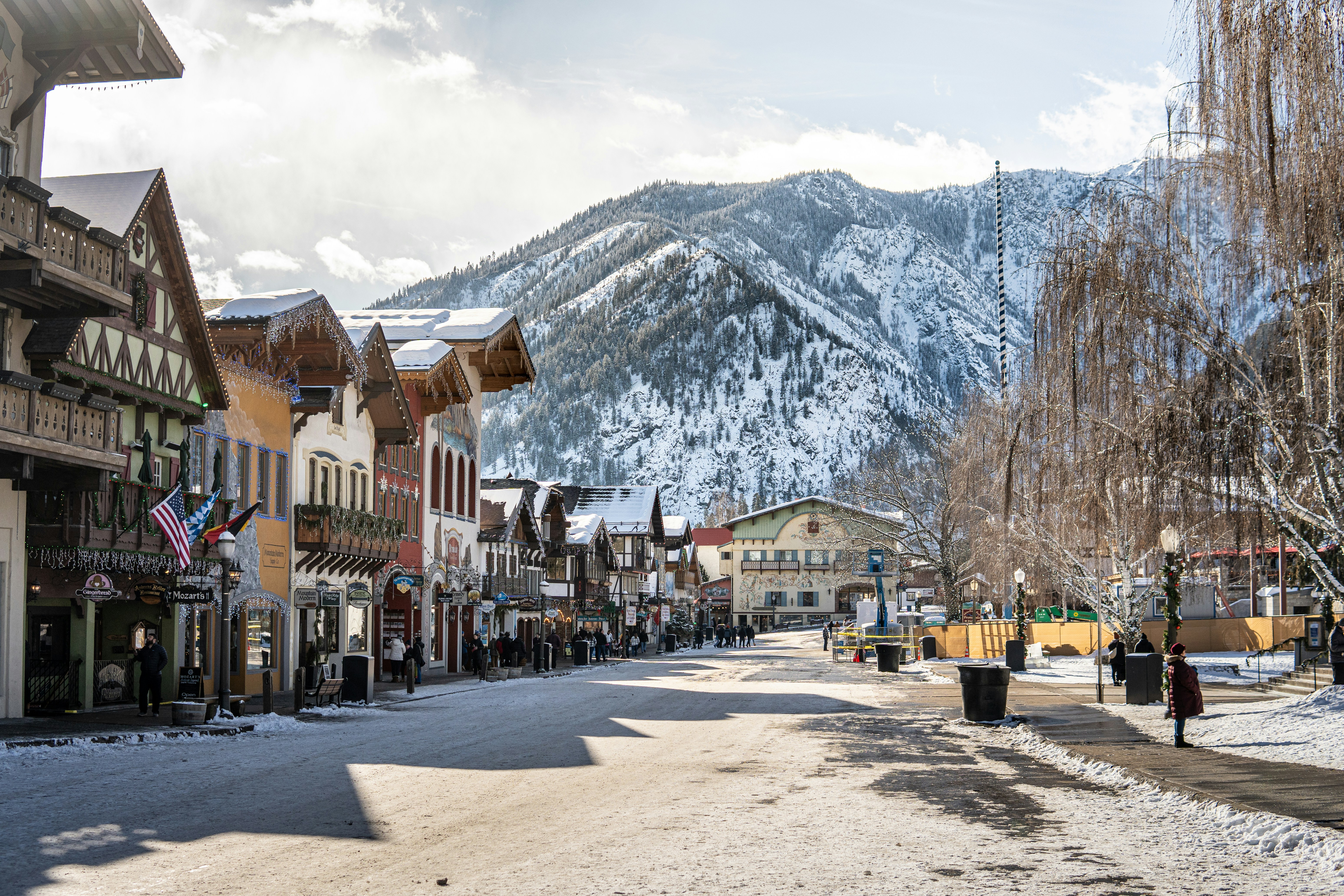 leavenworth's downtown in winter