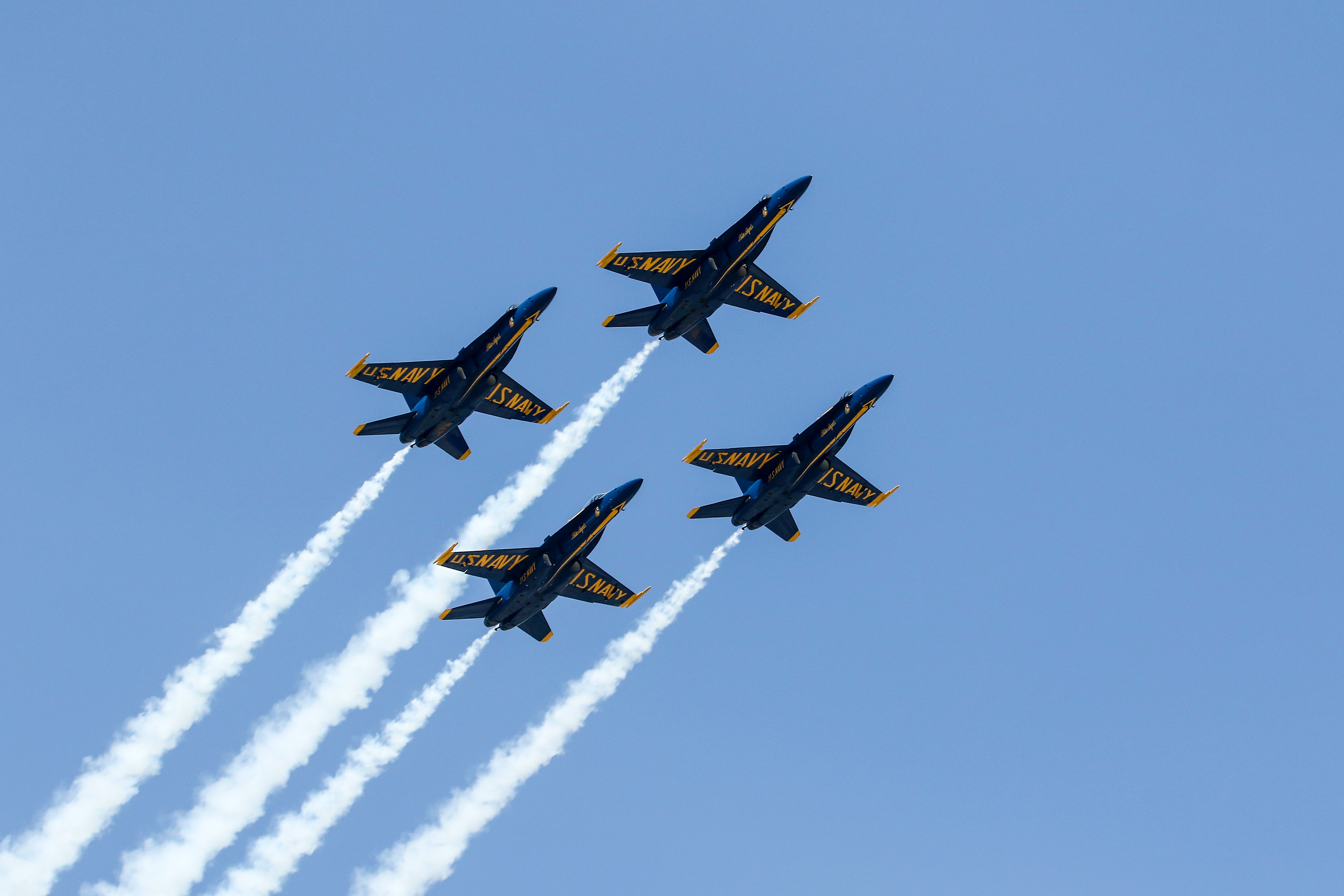 Image of four US Navy planes flying.