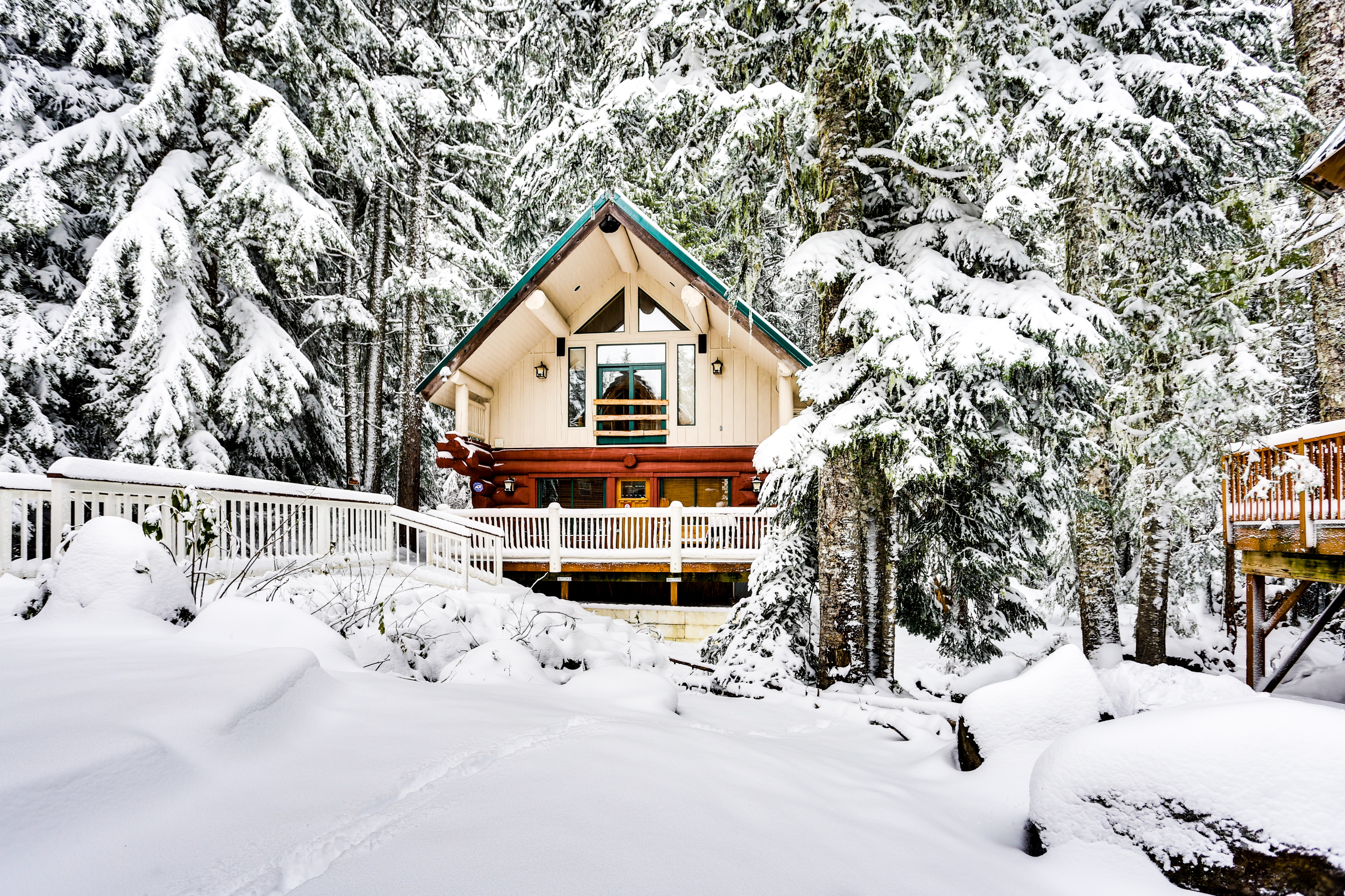 Gov. Camp cabin in snow.