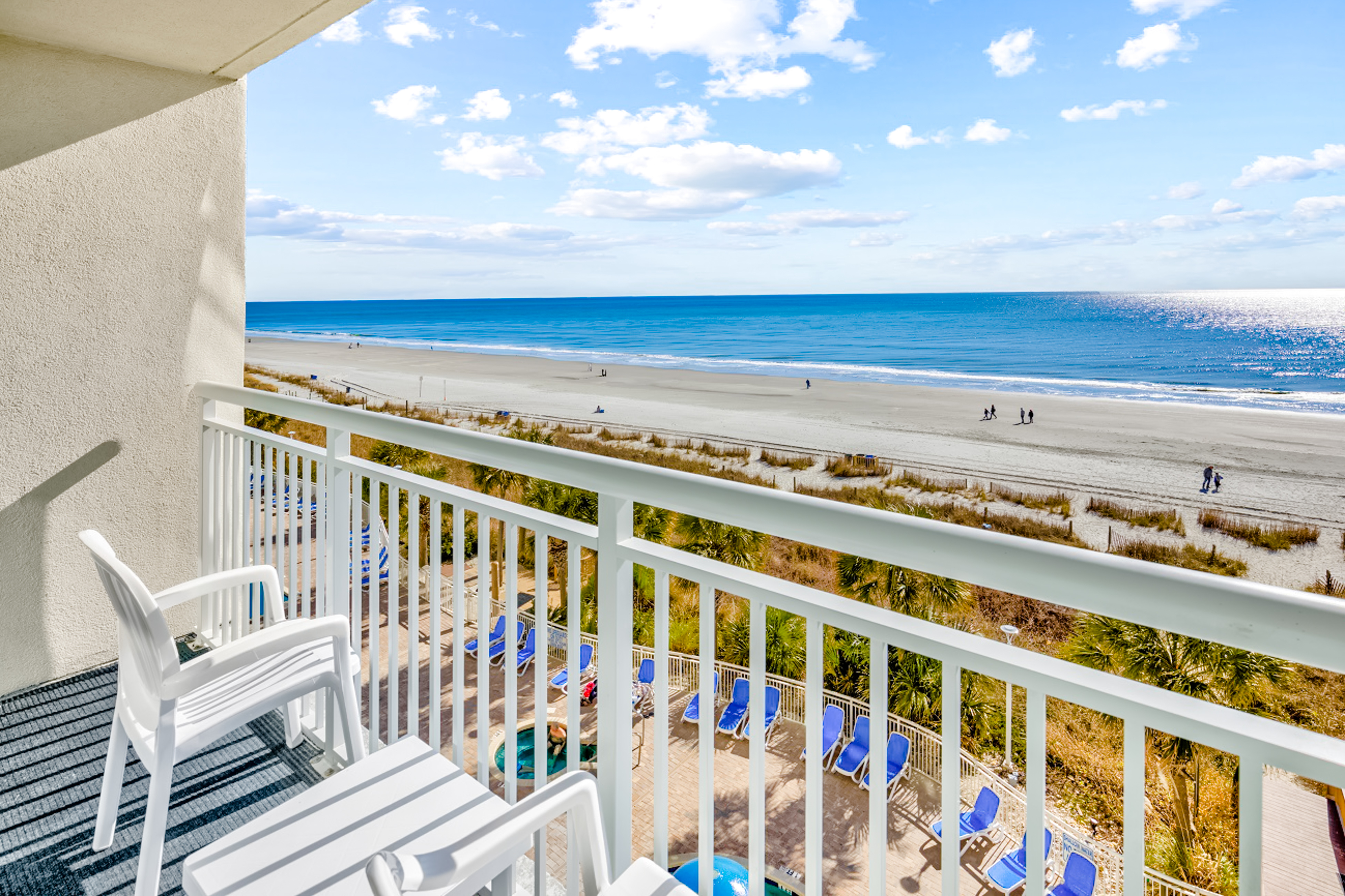 Balcony of North Myrtle Beach oceanfront vacation rental