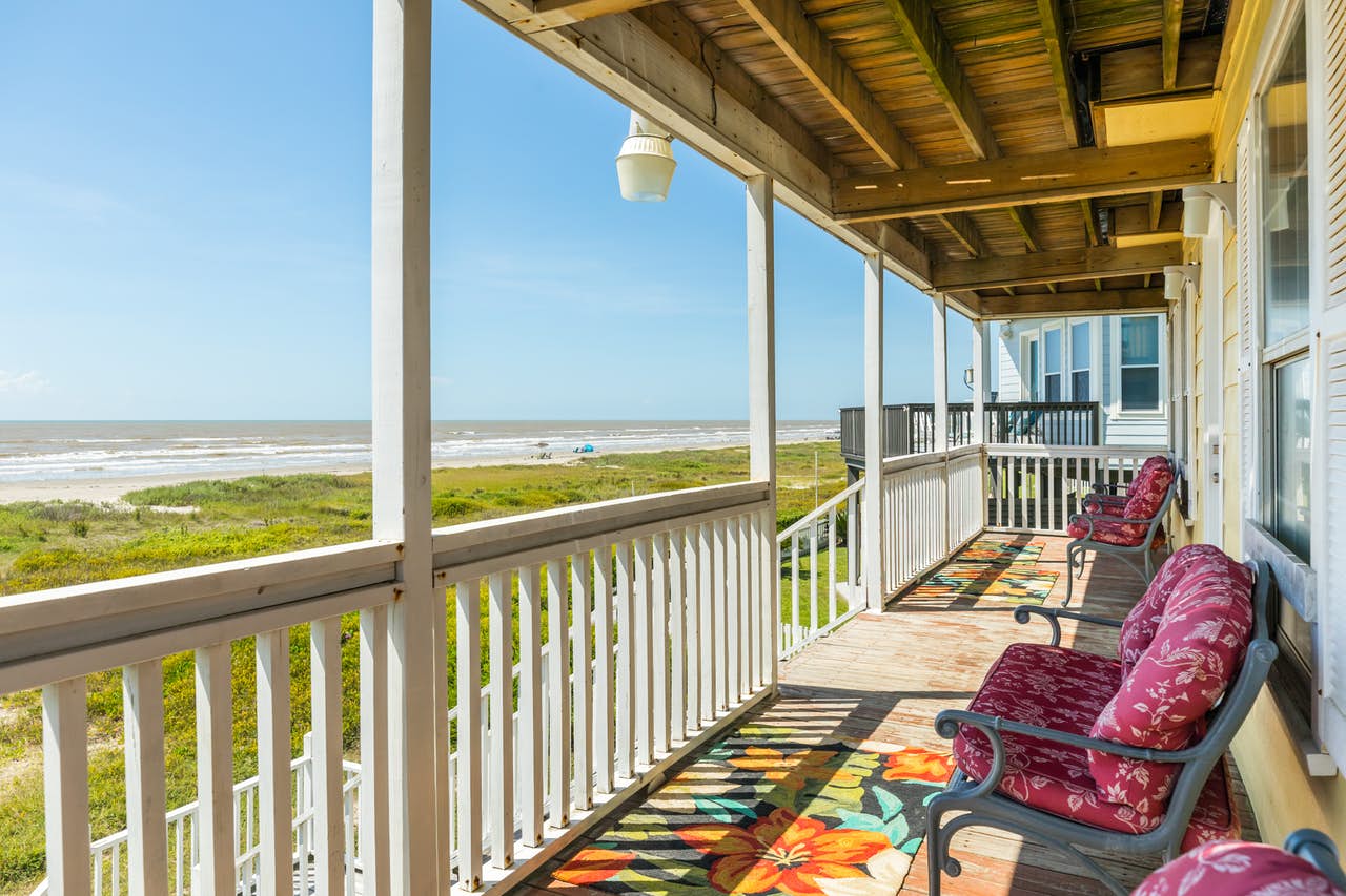 First floor deck of vacation rental located in Galveston