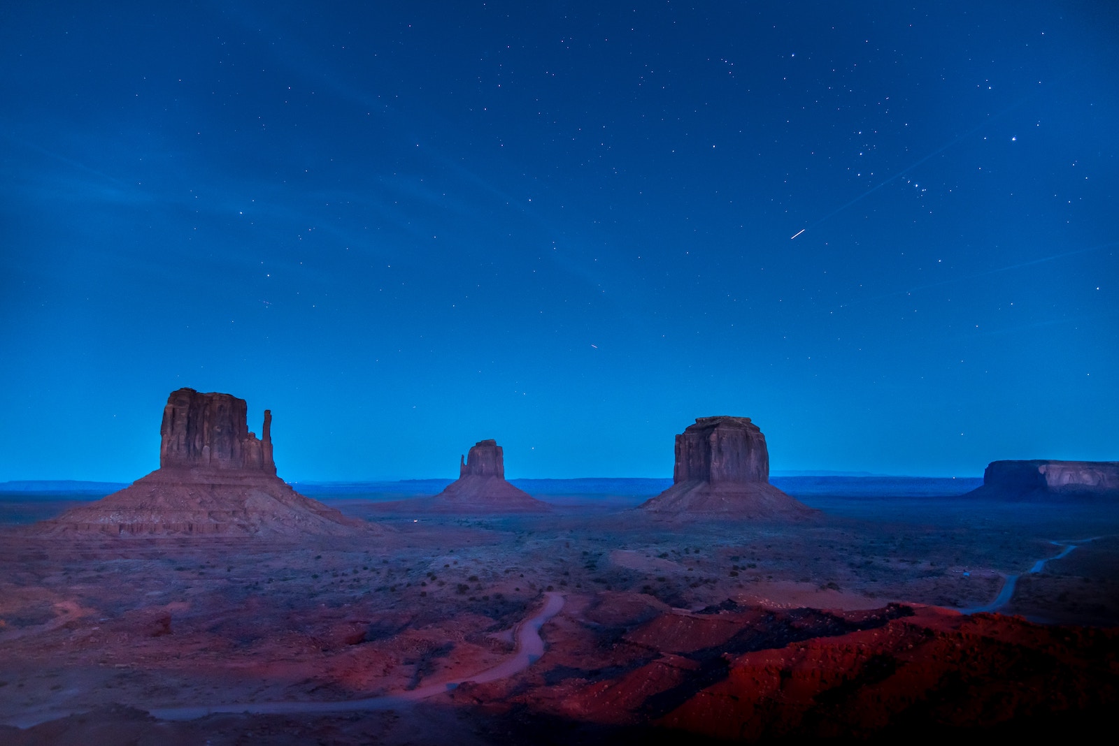 Monument Valley at night