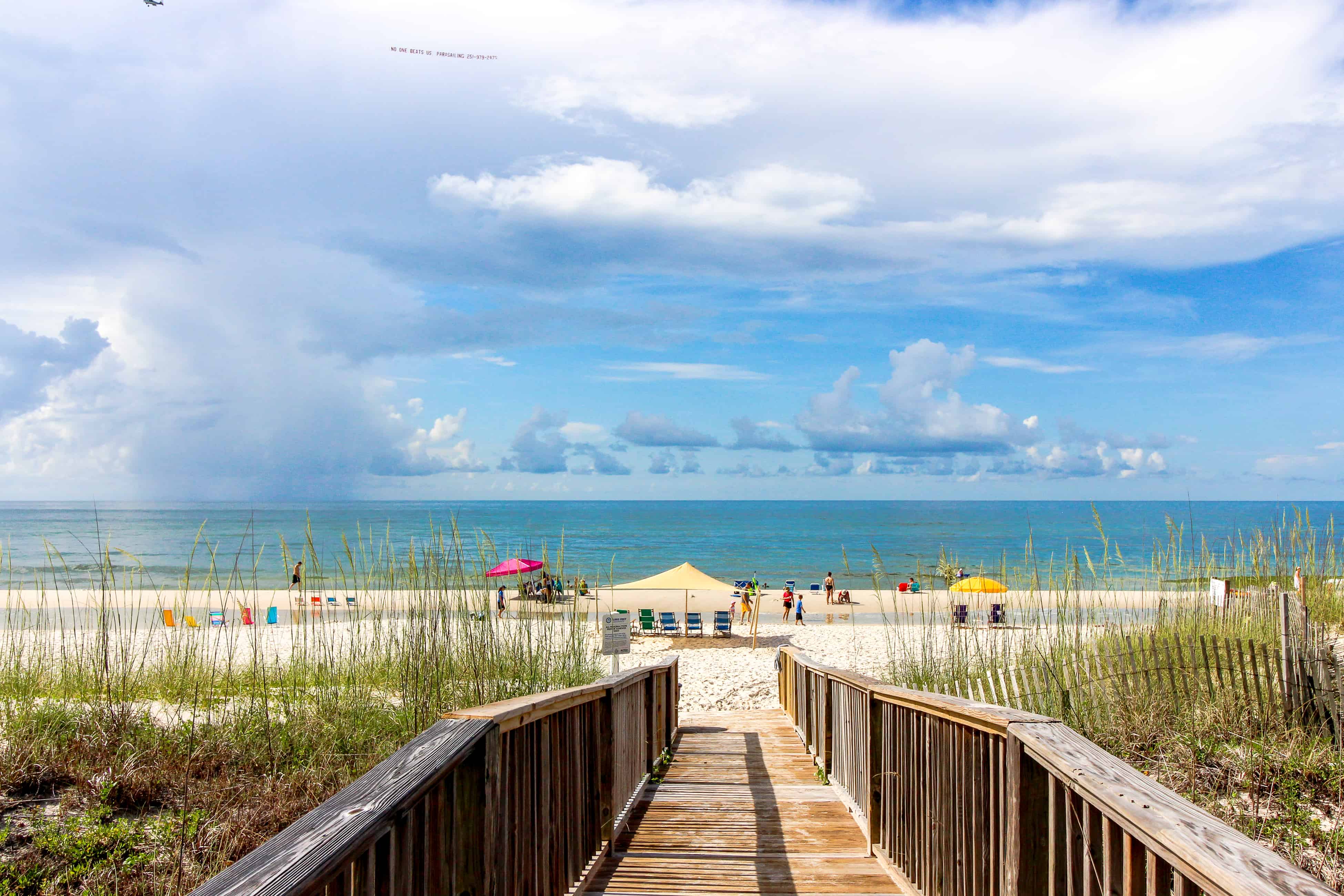 People on the beach in Alabama.