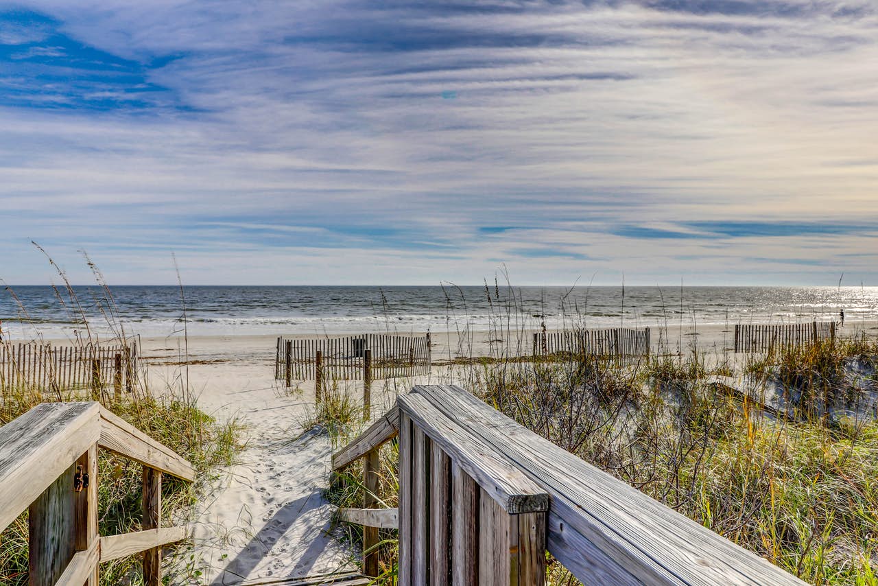 View of Atlantic Ocean from an oceanfront vacation home in Hilton Head
