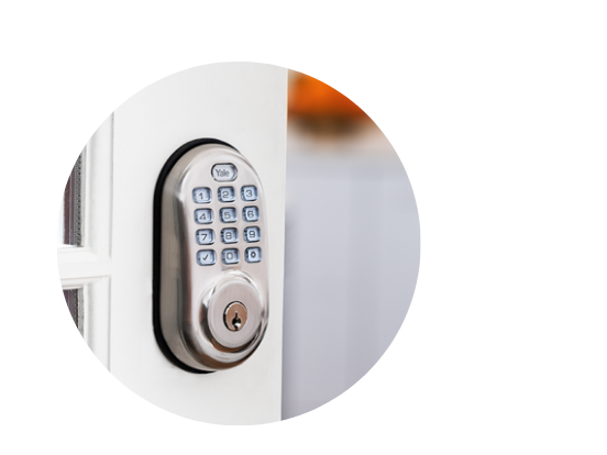 smart lock on a door
