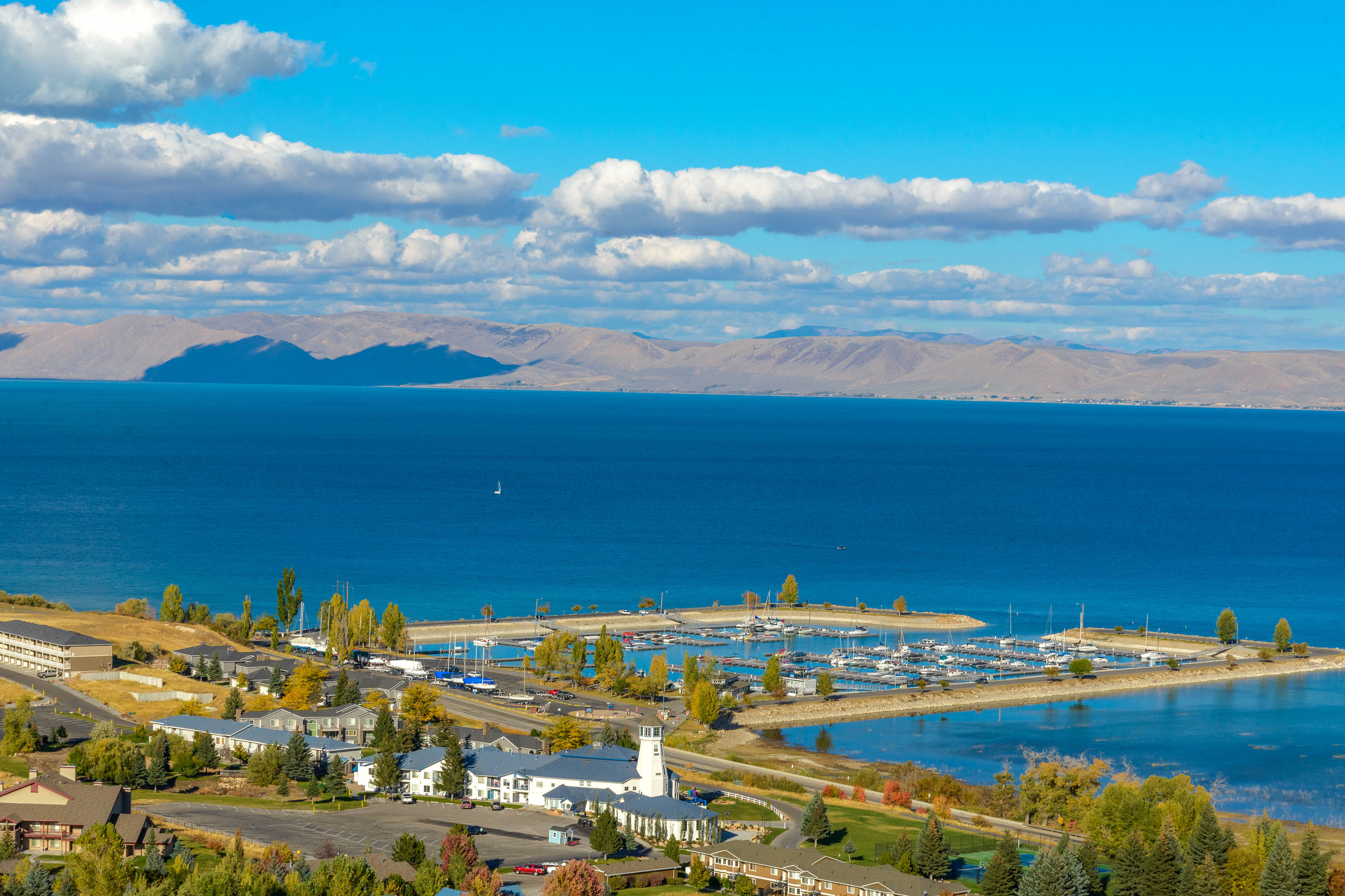 Bear Lake, Utah with boat docks