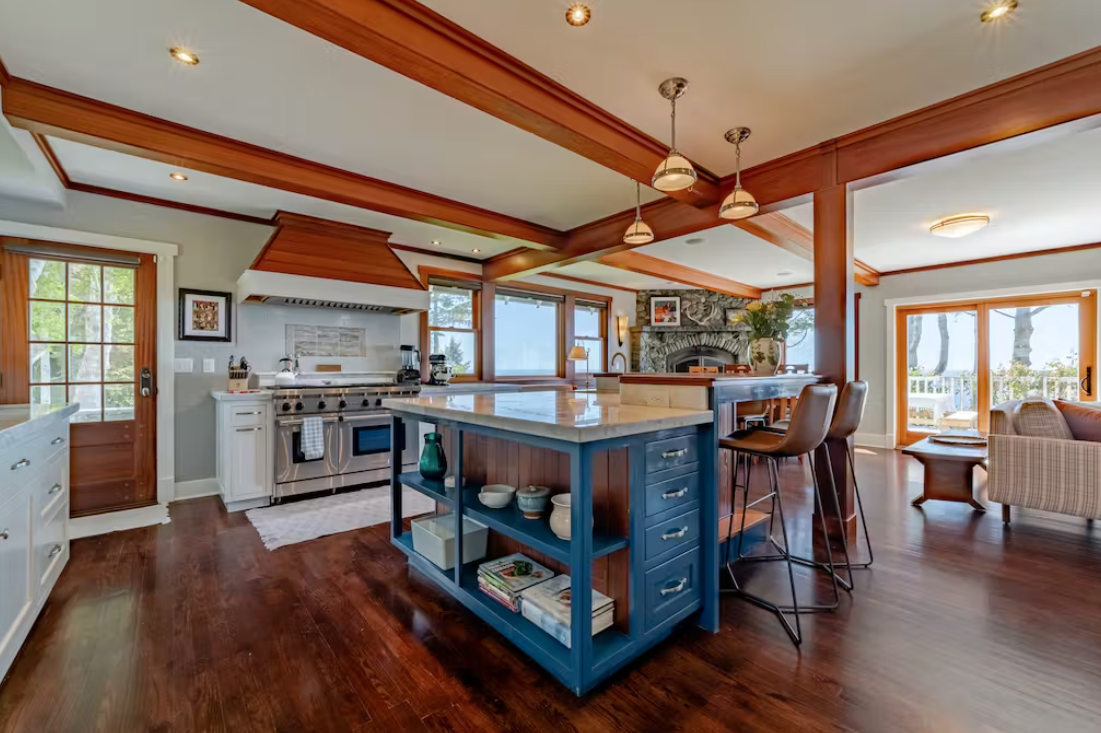 The kitchen of a vacation rental in Trinidad, California.