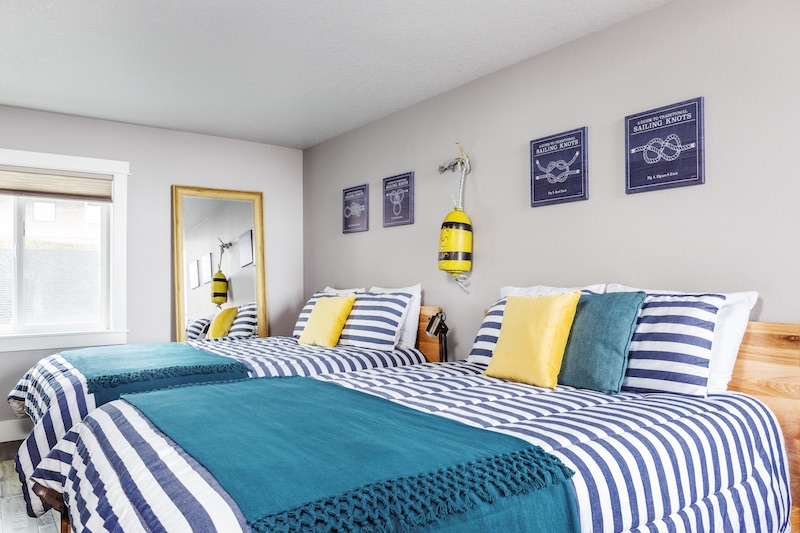 Interior of vacation rental with a nautical theme