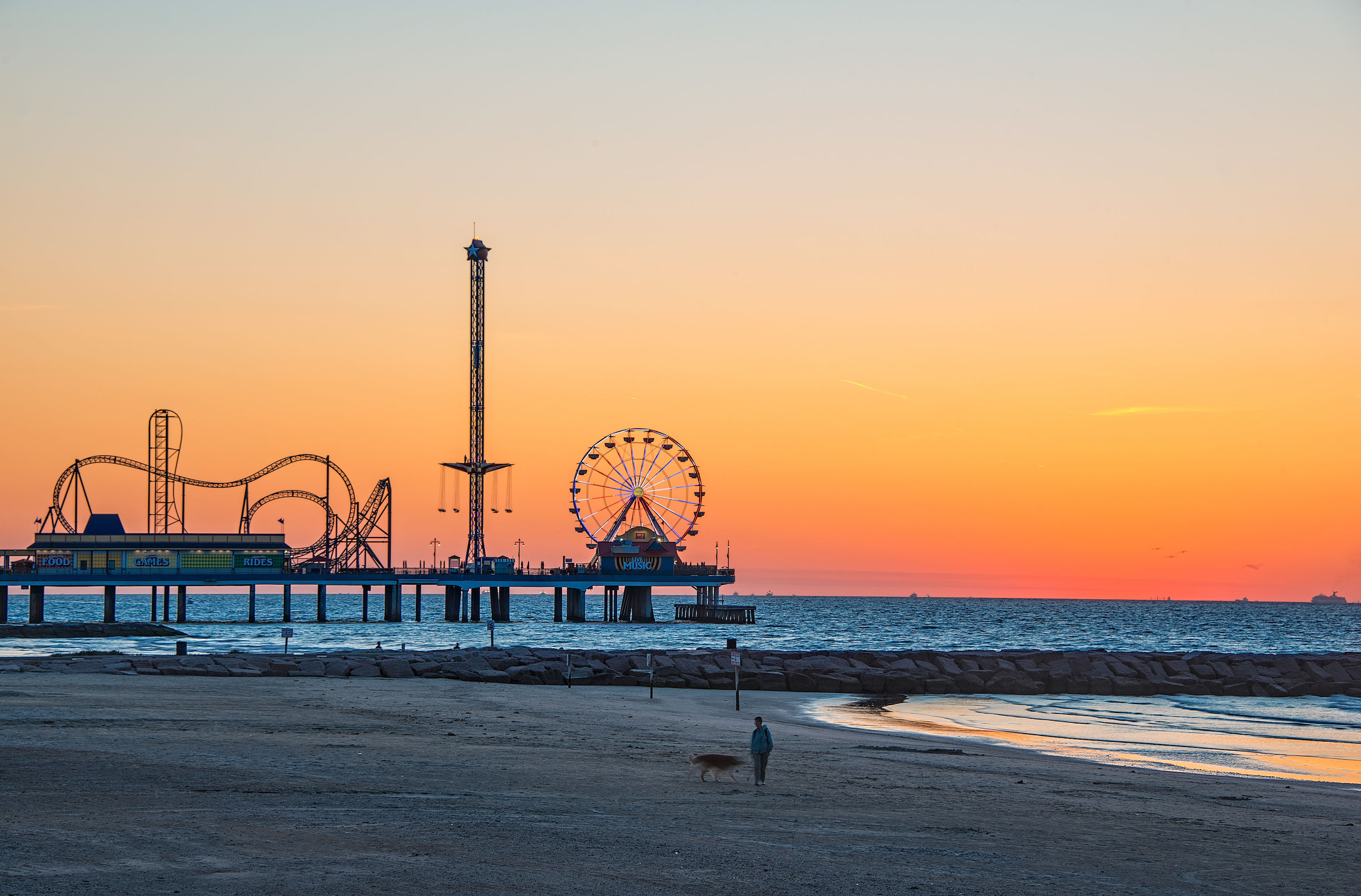 Galveston Texas beach and pier