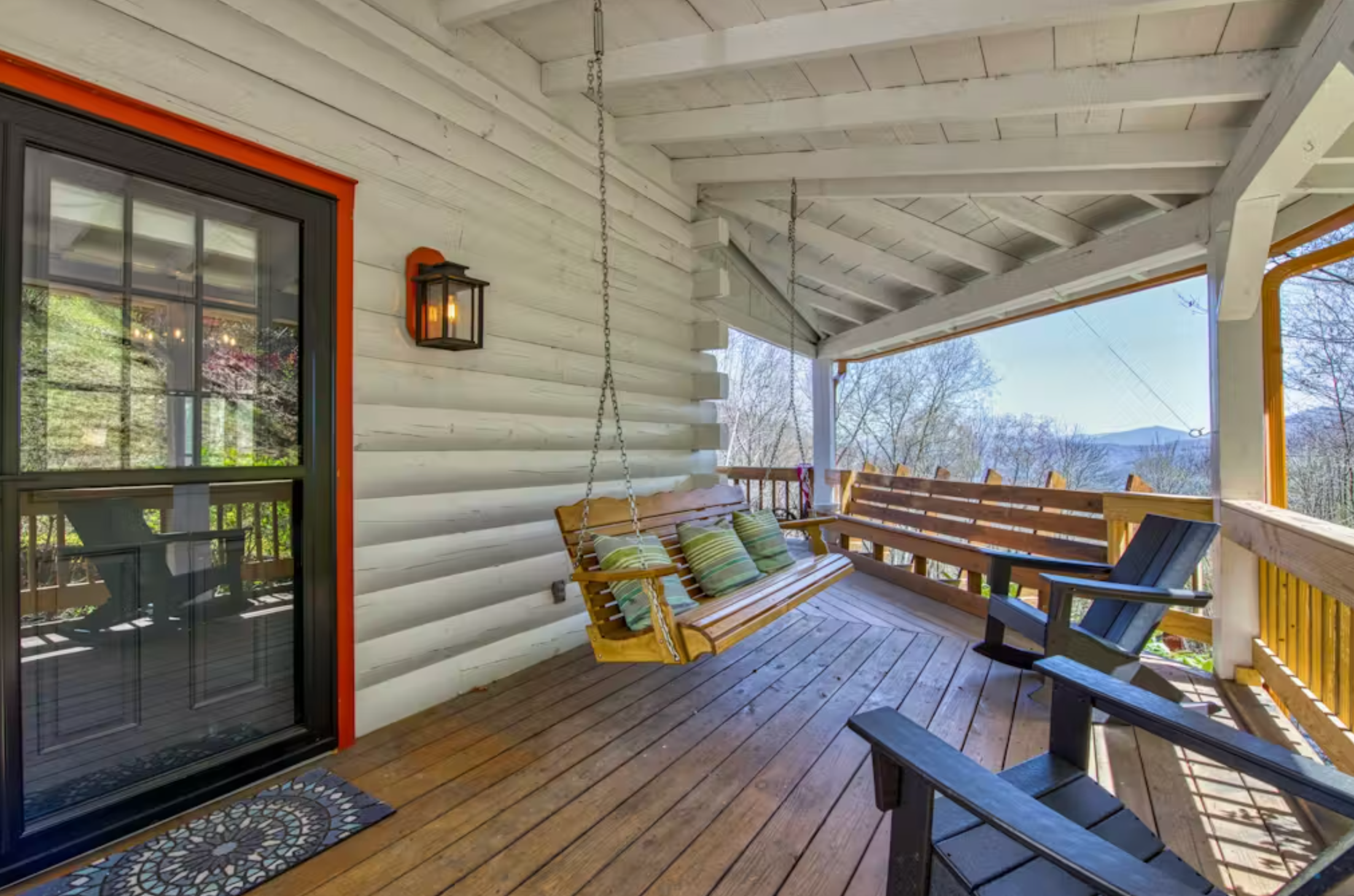View off of the back deck looking at the Smoky Mountains