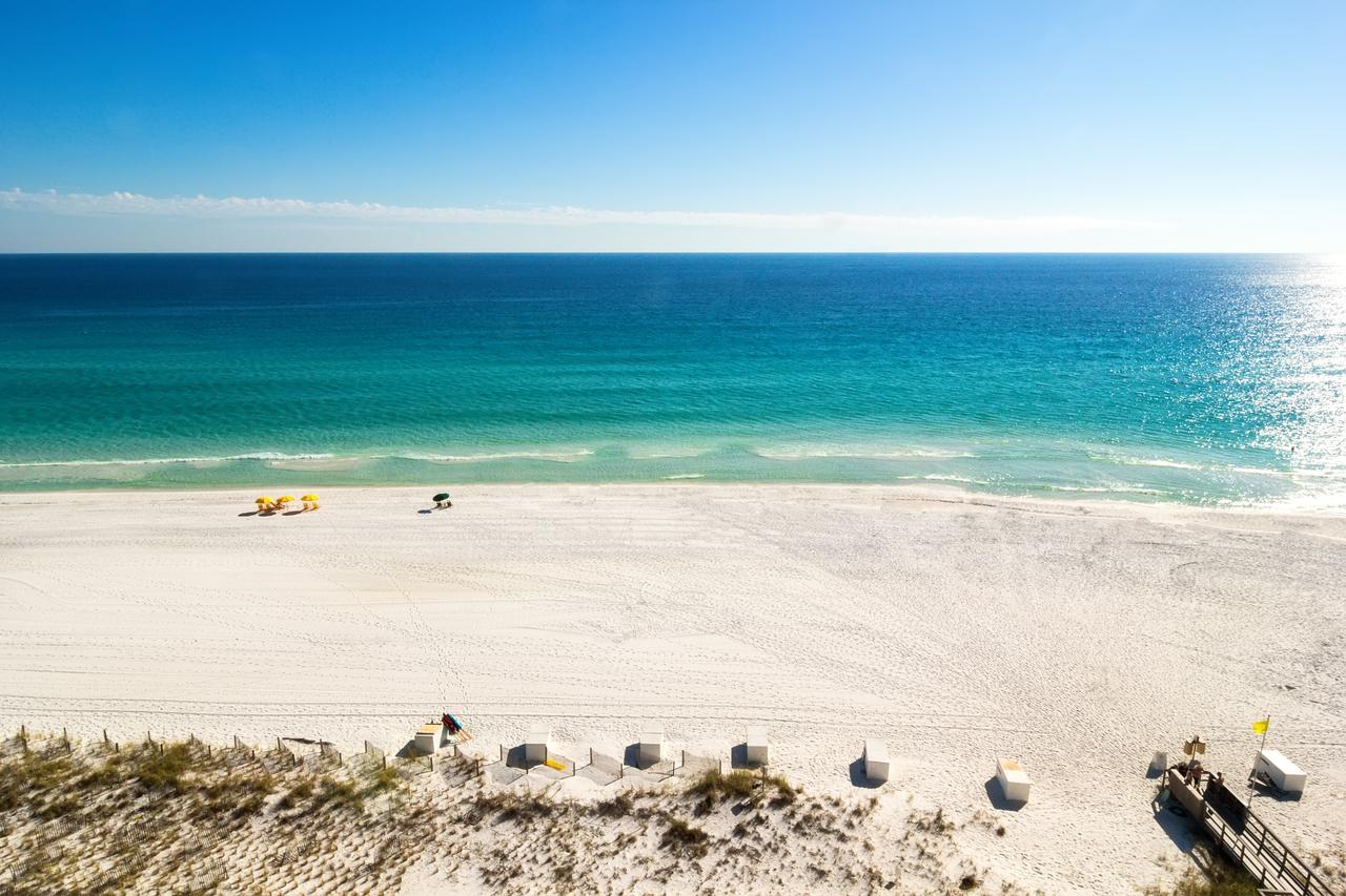view of blue gulf waters and beach in Miramar Beach, FL
