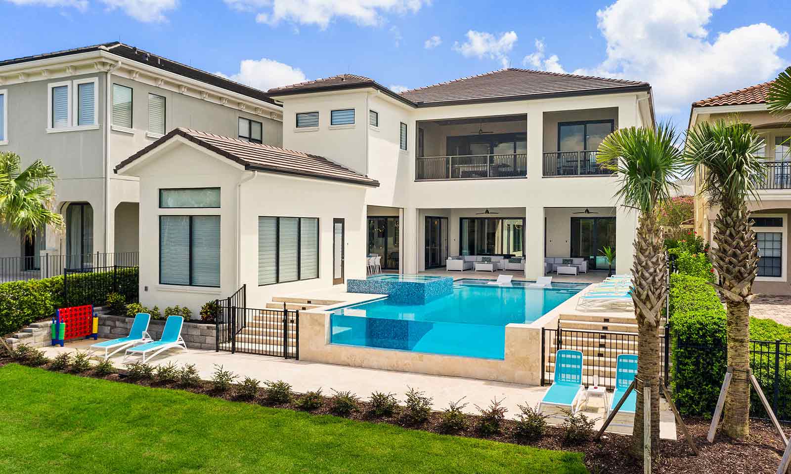The exterior pool area of a vacation rental in Florida.