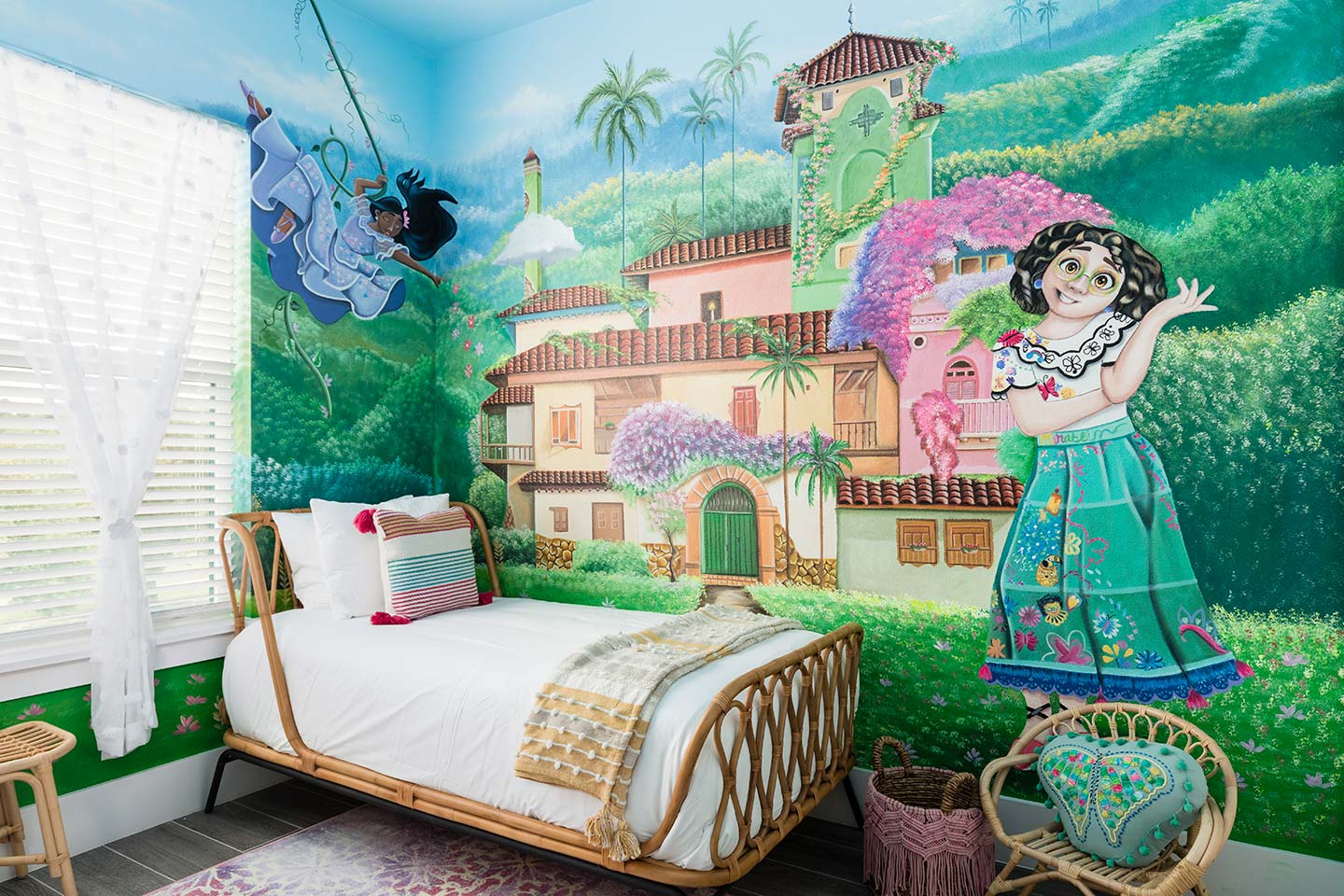 A Disney themed bedroom at a vacation rental in Florida near Disney World.