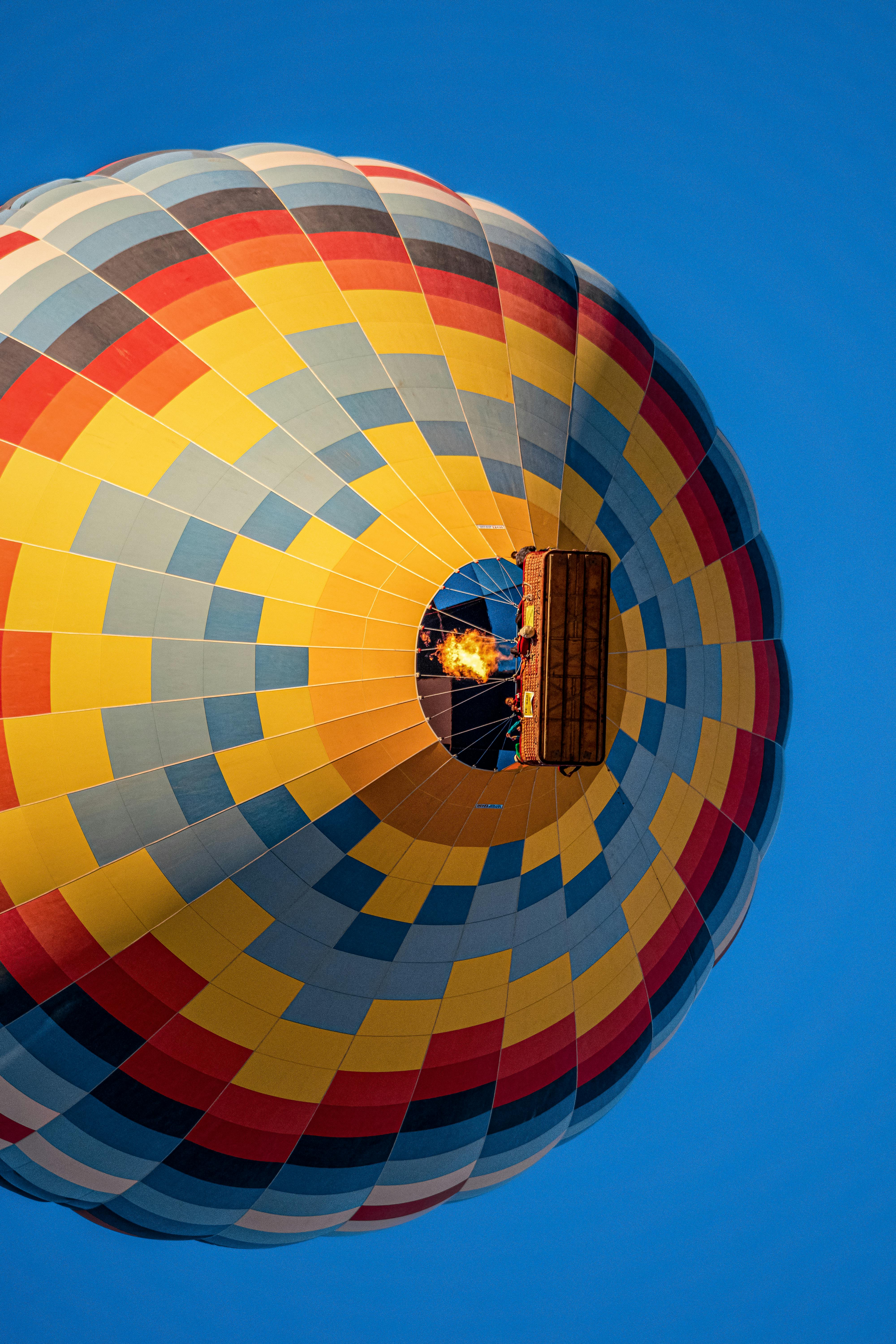 Air balloon with colorful design.
