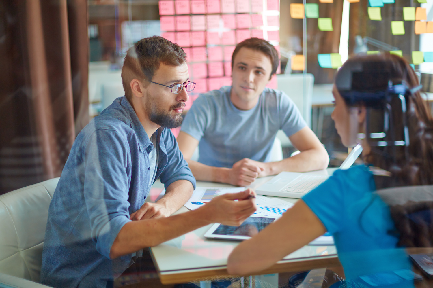 employees having a meeting