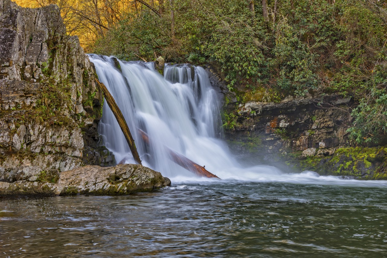 Waterfall located in the Smoky Mountains
