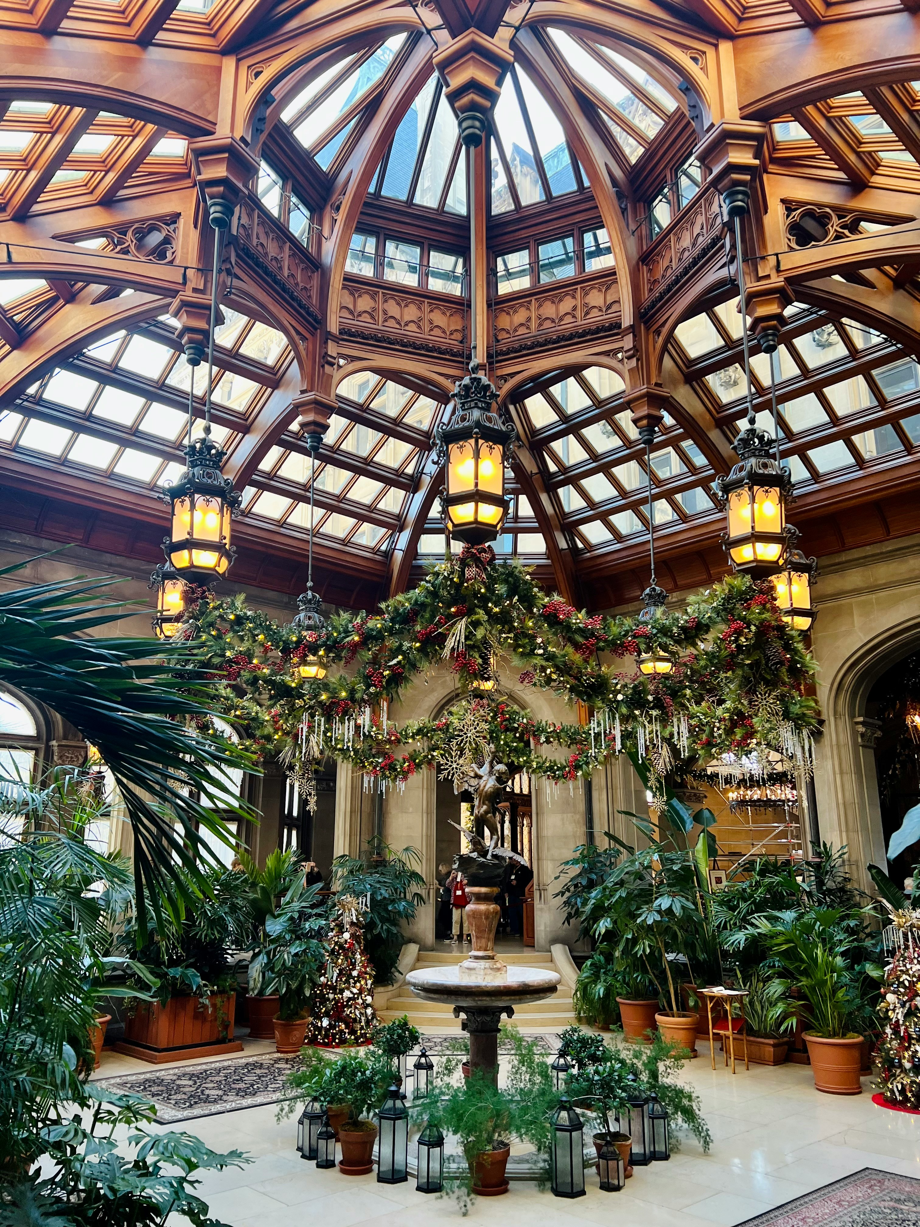 indoor winter garden at the biltmore estate in asheville