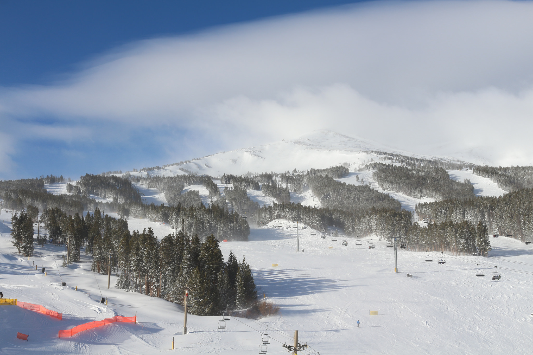 Colorado ski resort on a cold winter morning