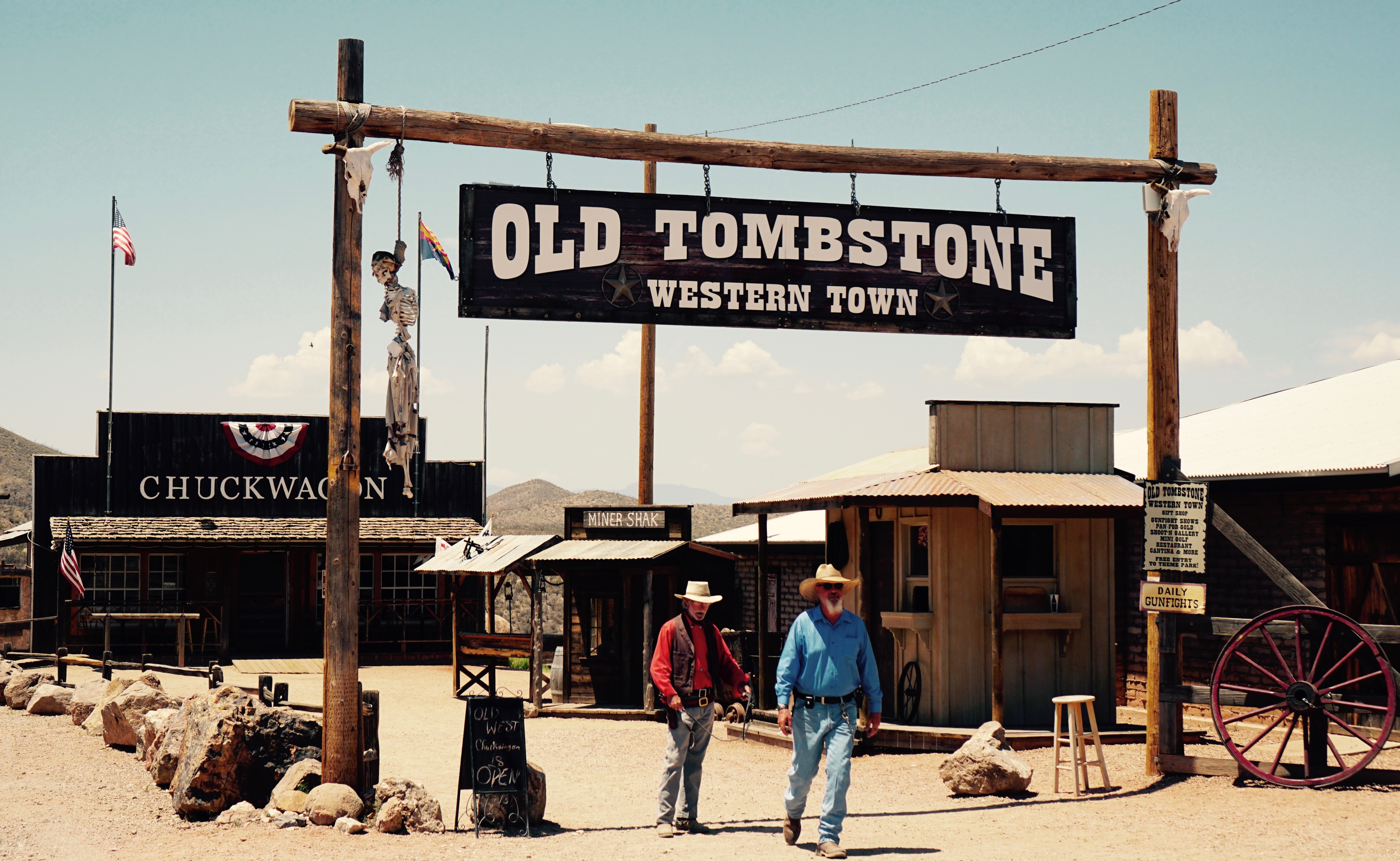 Cowboys leaving Old Tombstone in Tombstone Arizona