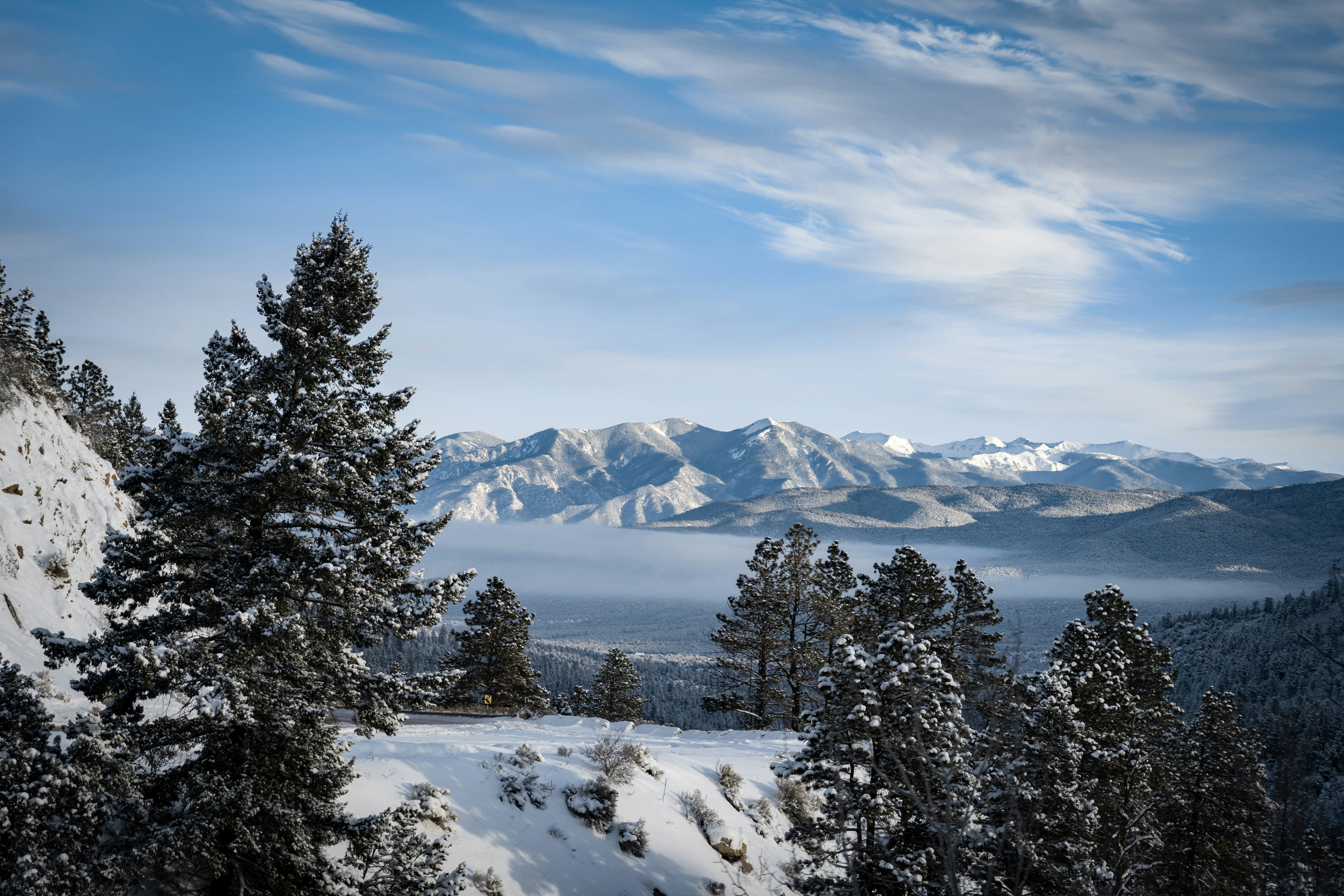 taos, new mexico mountains covered in snow